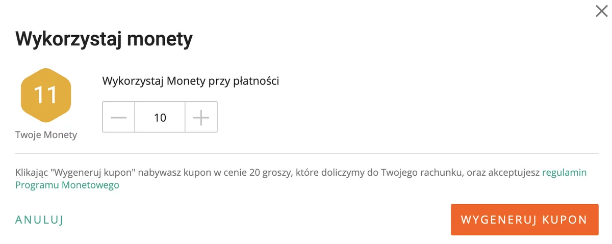 Monety dla kupujących na Allegro