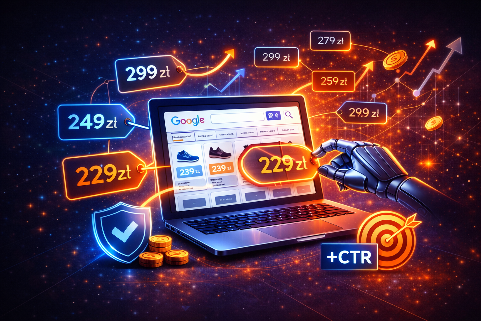 W Google Shopping repricing pozwala automatycznie reagować na zmiany rynku. W wielu sklepach ceny konkurencji są nadal sprawdzane ręcznie, jednak problem polega na tym, że w Google Shopping sytuacja rynkowa może zmieniać się bardzo dynamicznie – konkurencja potrafi aktualizować ceny nawet kilka razy dziennie.